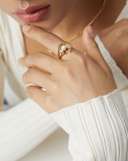 Moonlight Sterling Silver and Pearl Ring