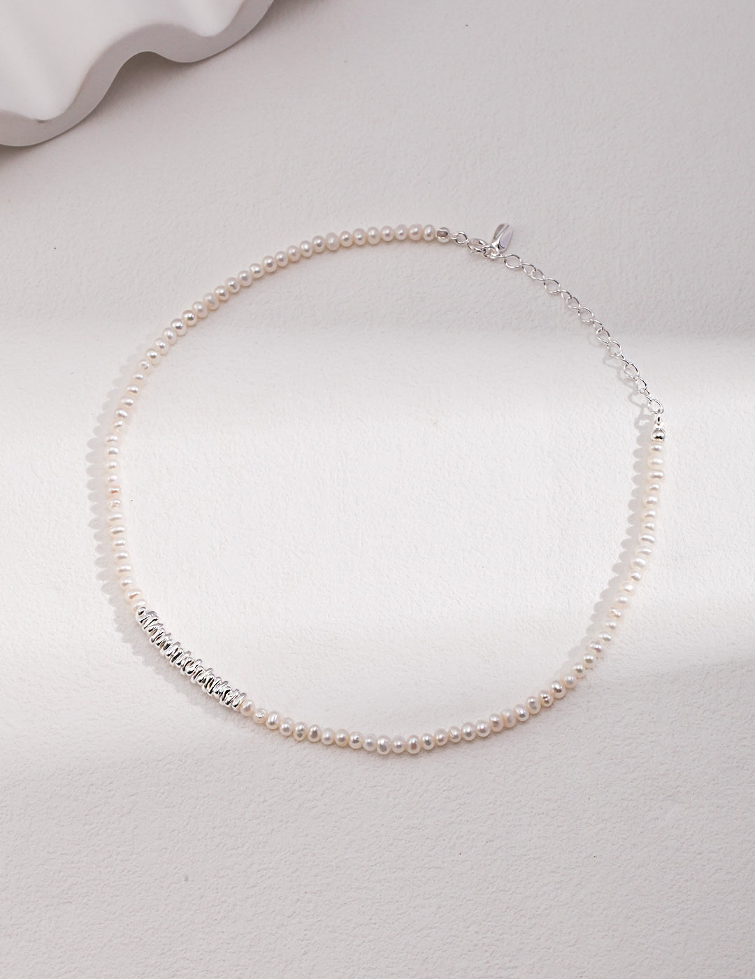 Natural Pearl with Irregular Shape Sterling Silver Necklace