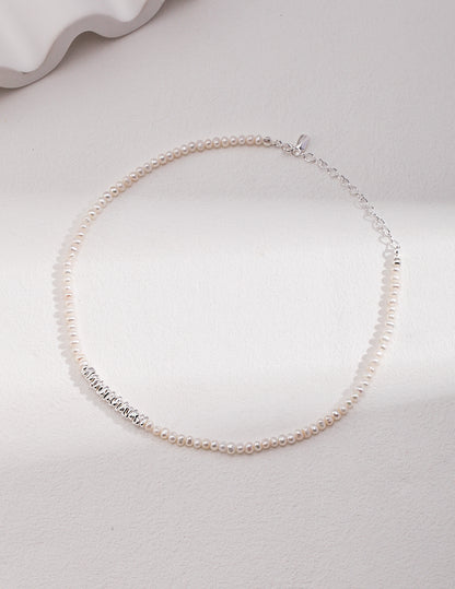 Natural Pearl with Irregular Shape Sterling Silver Necklace And Bracelet Set