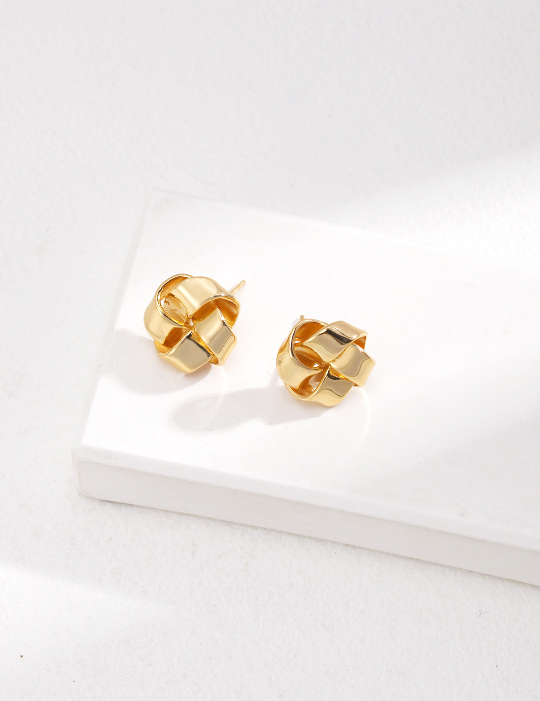 Gold-Plated Sterling Silver Knot Stud Earrings