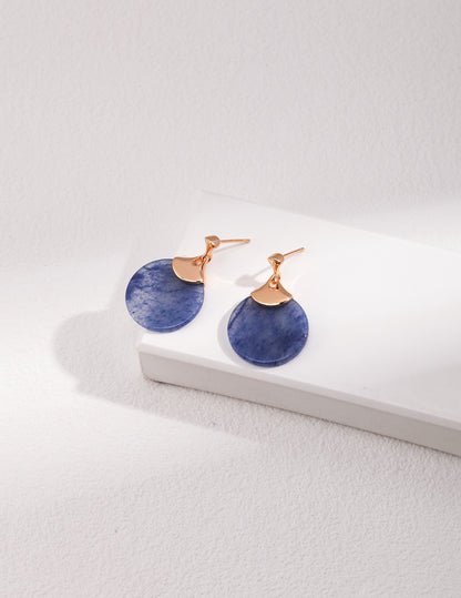 Blue Aventurine Drop Earrings in Gold-Plated Sterling Silver