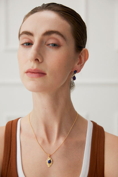 Lapis Lazuli and Gold-Plated Sterling Silver Necklace