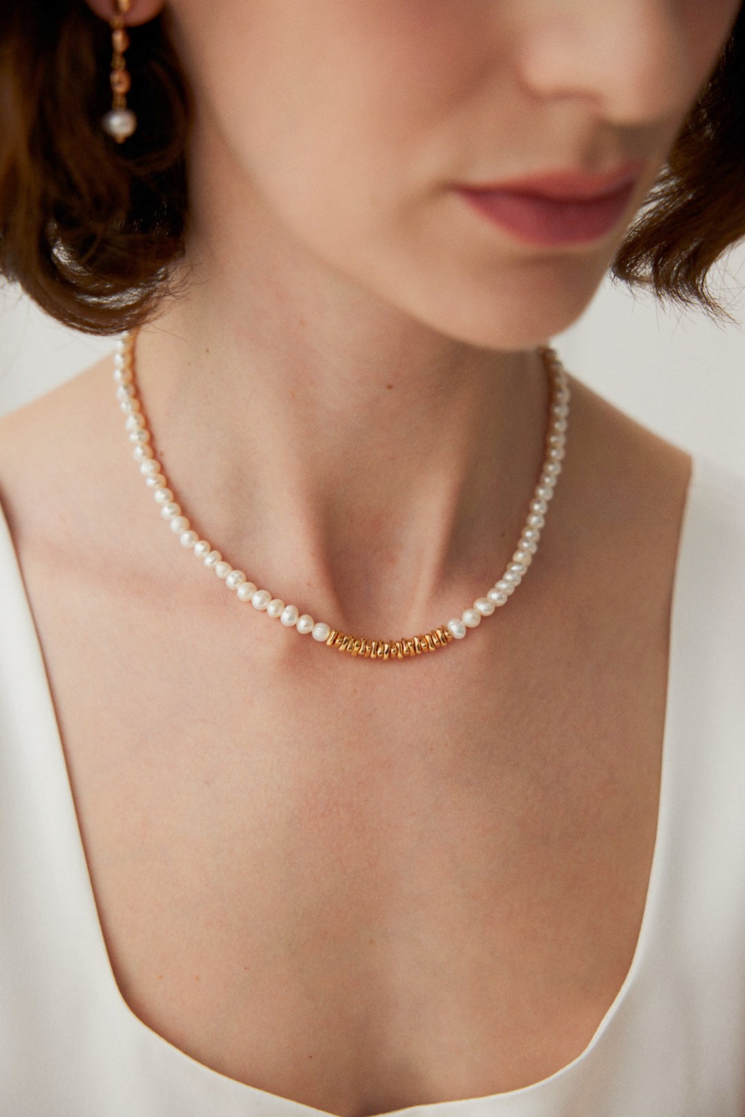 Natural Pearl with Irregular Shape Sterling Silver Necklace