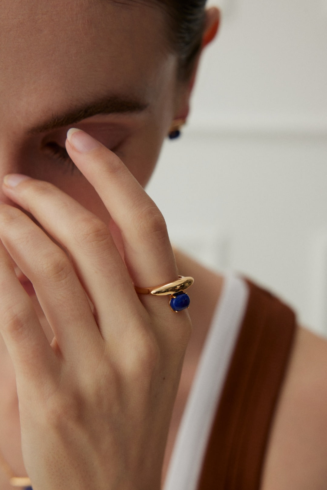 Lapis Lazuli and Gold-Plated Sterling Silver Ring