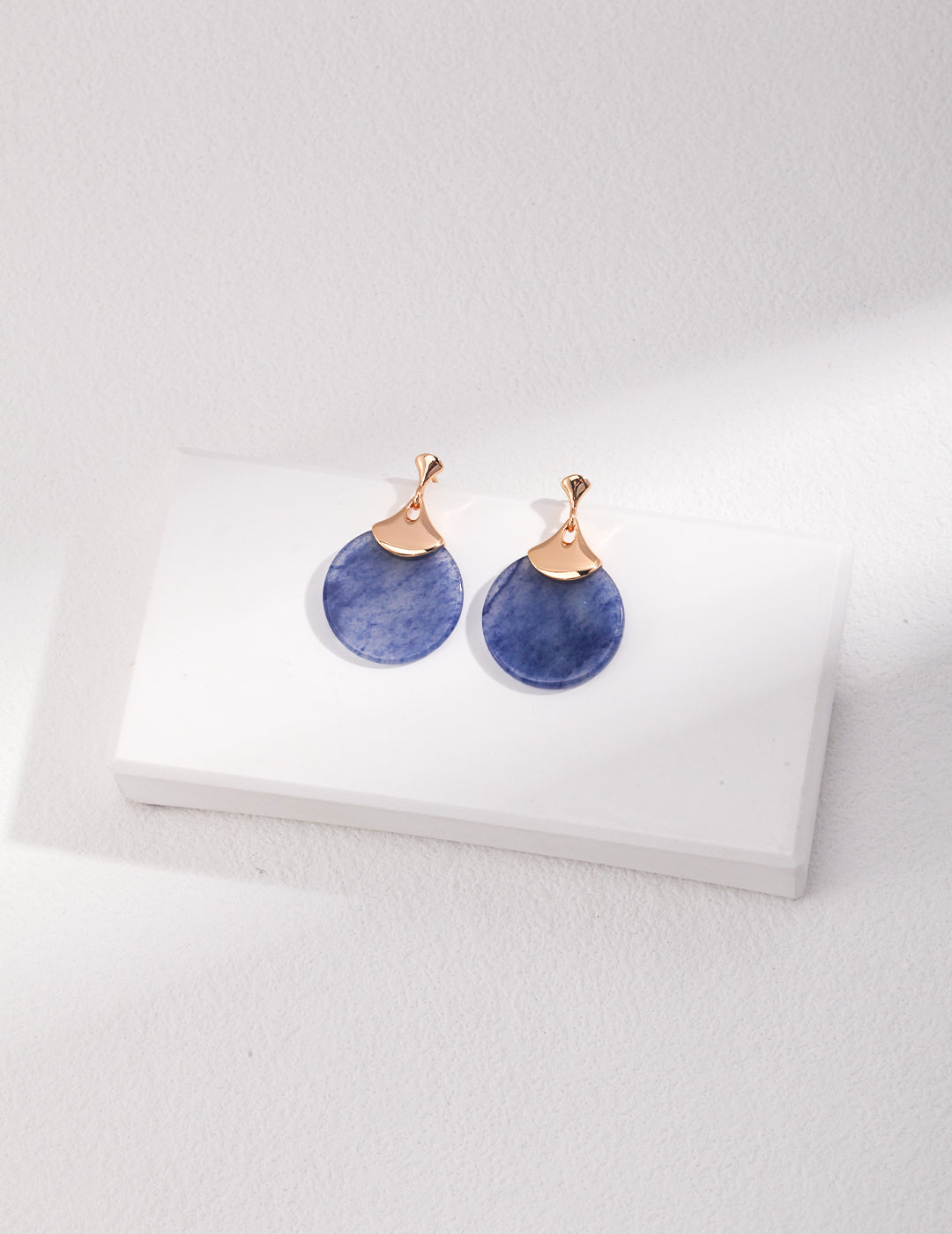 Blue Aventurine Drop Earrings in Gold-Plated Sterling Silver