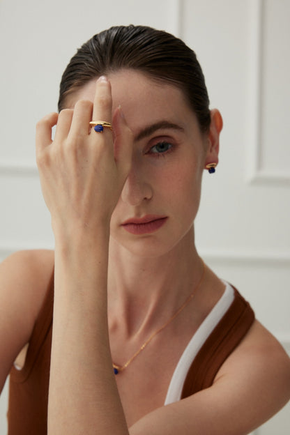 Lapis Lazuli and Gold-Plated Sterling Silver Ring