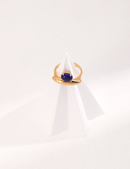 Lapis Lazuli and Gold-Plated Sterling Silver Ring