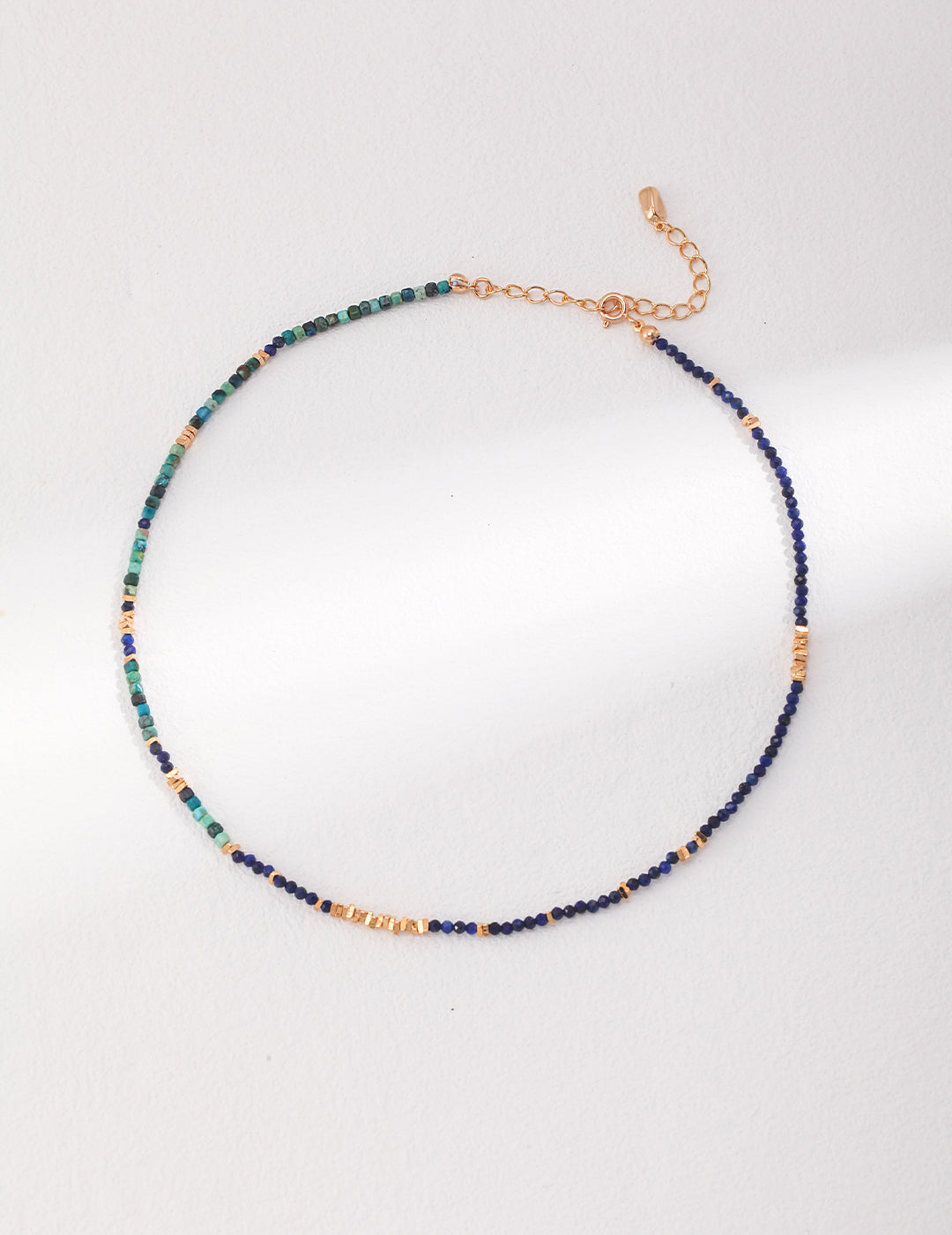 Lapis Lazuli and Chrysocolla Necklace with Gold-Plated Sterling Silver