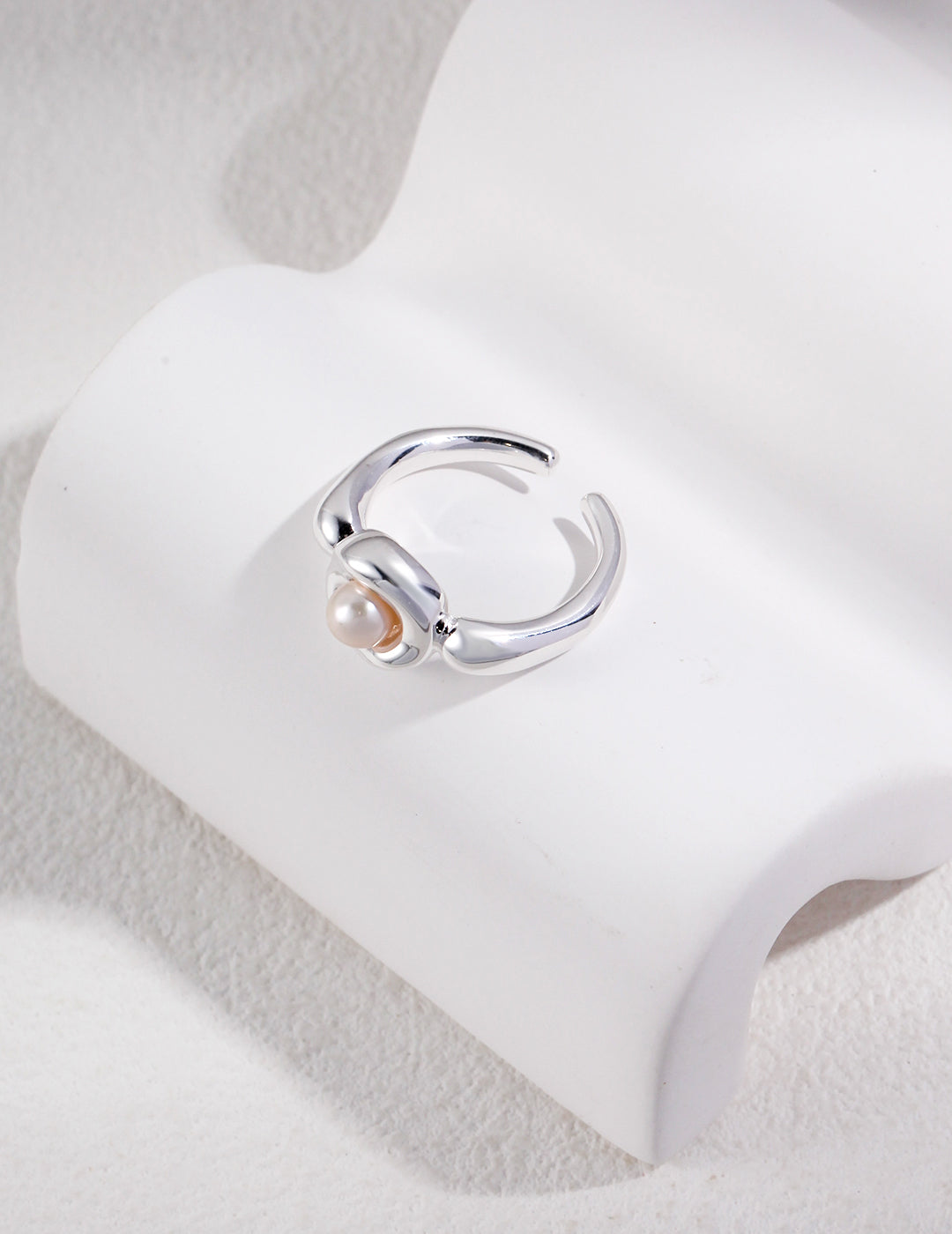 Natural Pearl in Sterling Silver Ring