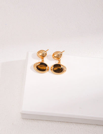 Tiger's Eye Drop Earrings