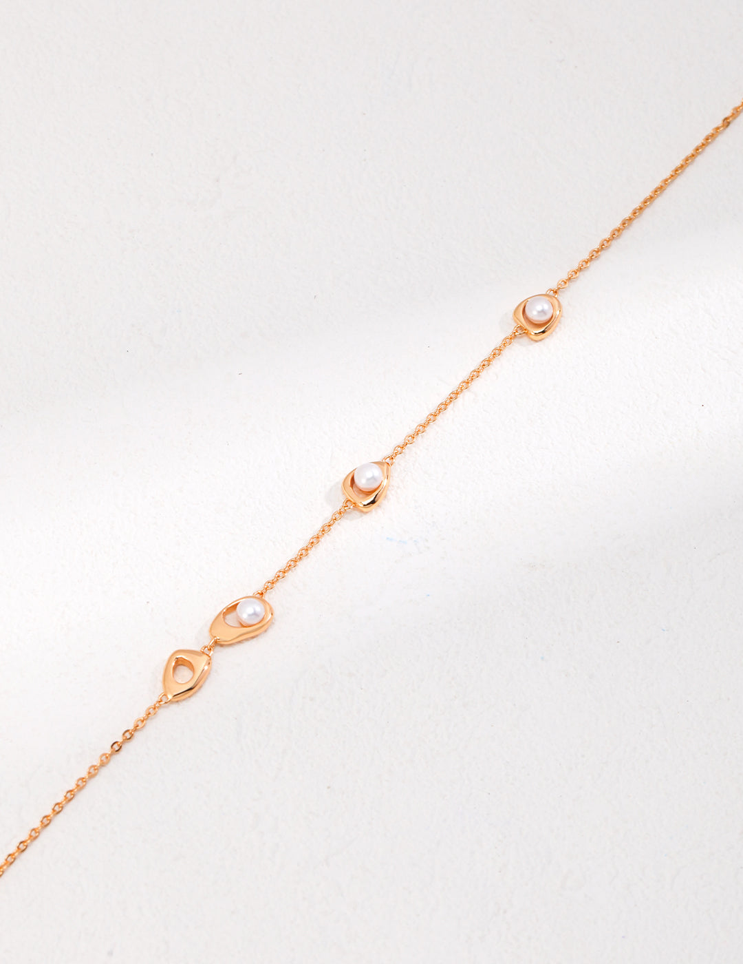 Irregular Sterling Silver Necklace with Pearl-Filled Center