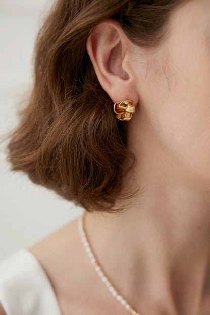 Gold-Plated Sterling Silver Knot Stud Earrings