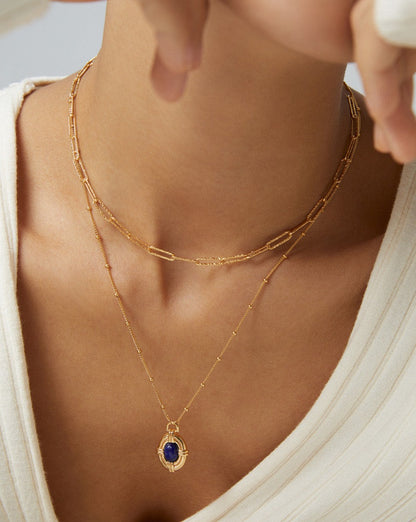 The Lapis Lazuli Necklace with Refined Vintage Charm