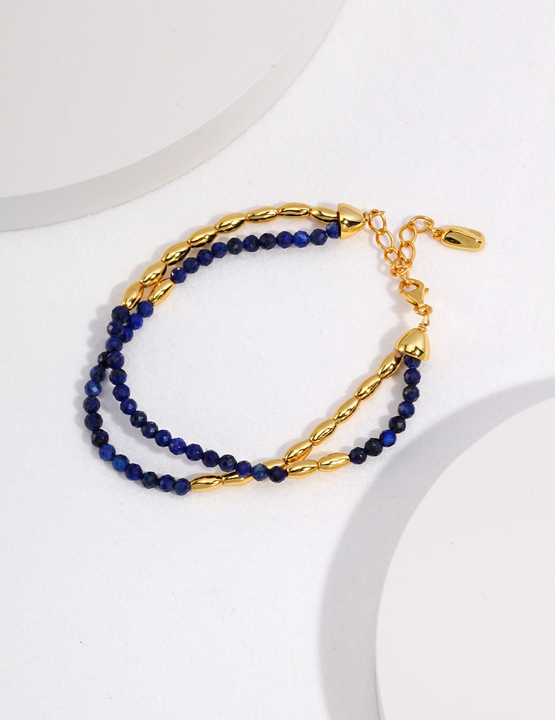 Lapis Lazuli and Sterling Silver Double-Strand Bracelet