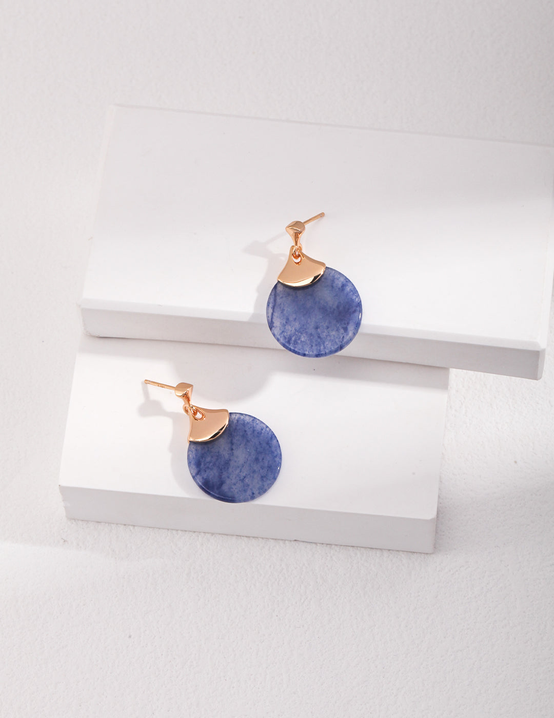 Blue Aventurine Drop Earrings in Gold-Plated Sterling Silver