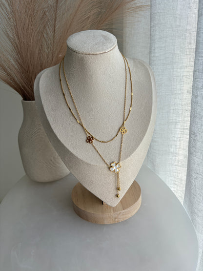 Freya Double Layer Clover Necklace