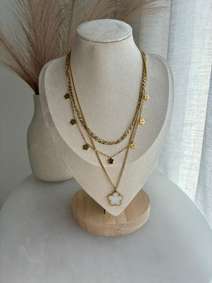 Bella Triple Layer Clover Necklace