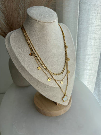 Bella Triple Layer Clover Necklace