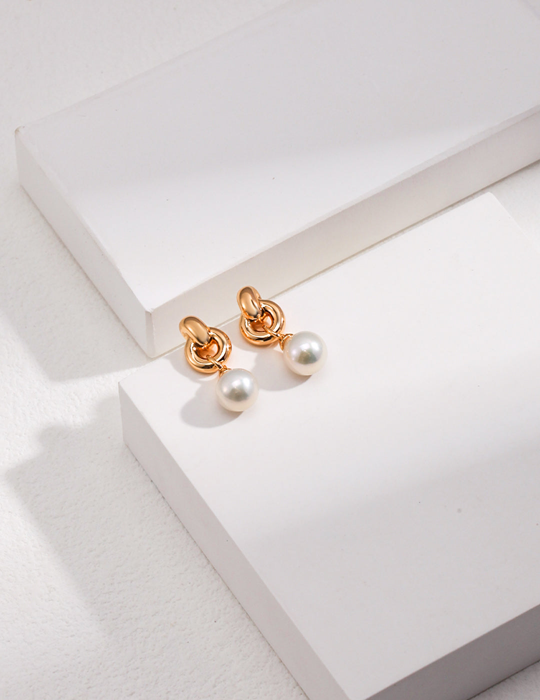 Pearl Drop Interlocked Earrings