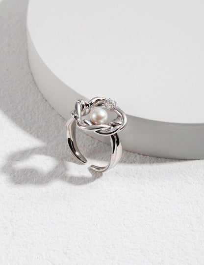 Willow Sterling Silver and Pearl Ring