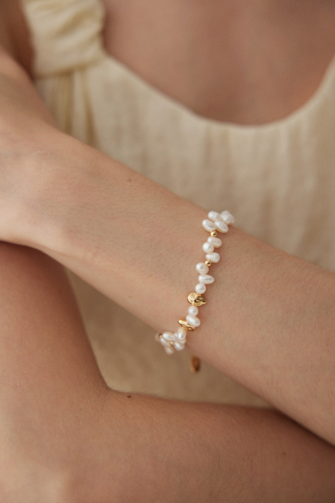 Natural Pearl and Sterling Silver Bracelet