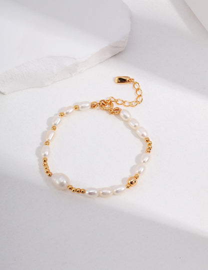 Natural Pearl and Sterling Silver Bracelet