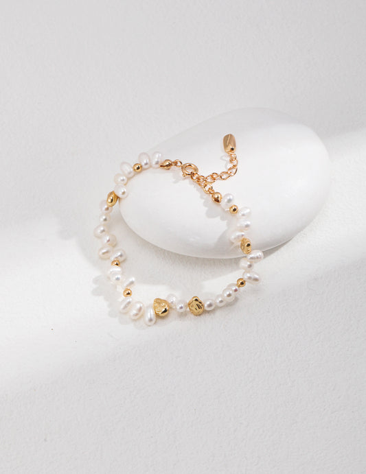 Natural Pearl and Sterling Silver Bracelet