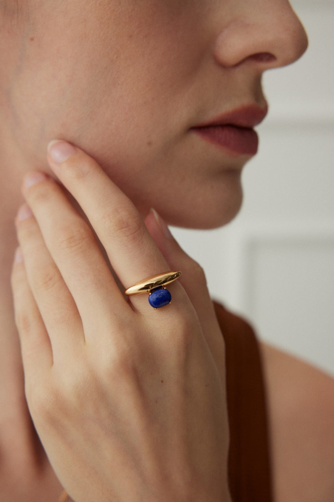 Lapis Lazuli and Gold-Plated Sterling Silver Ring