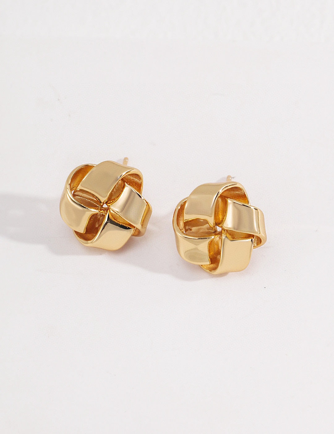 Gold-Plated Sterling Silver Knot Stud Earrings