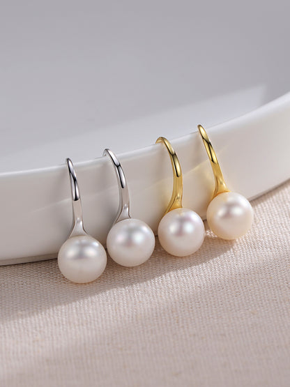 The Shepherd Hook Earrings with Lustrous Pearls