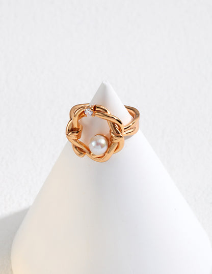 Willow Sterling Silver and Pearl Ring