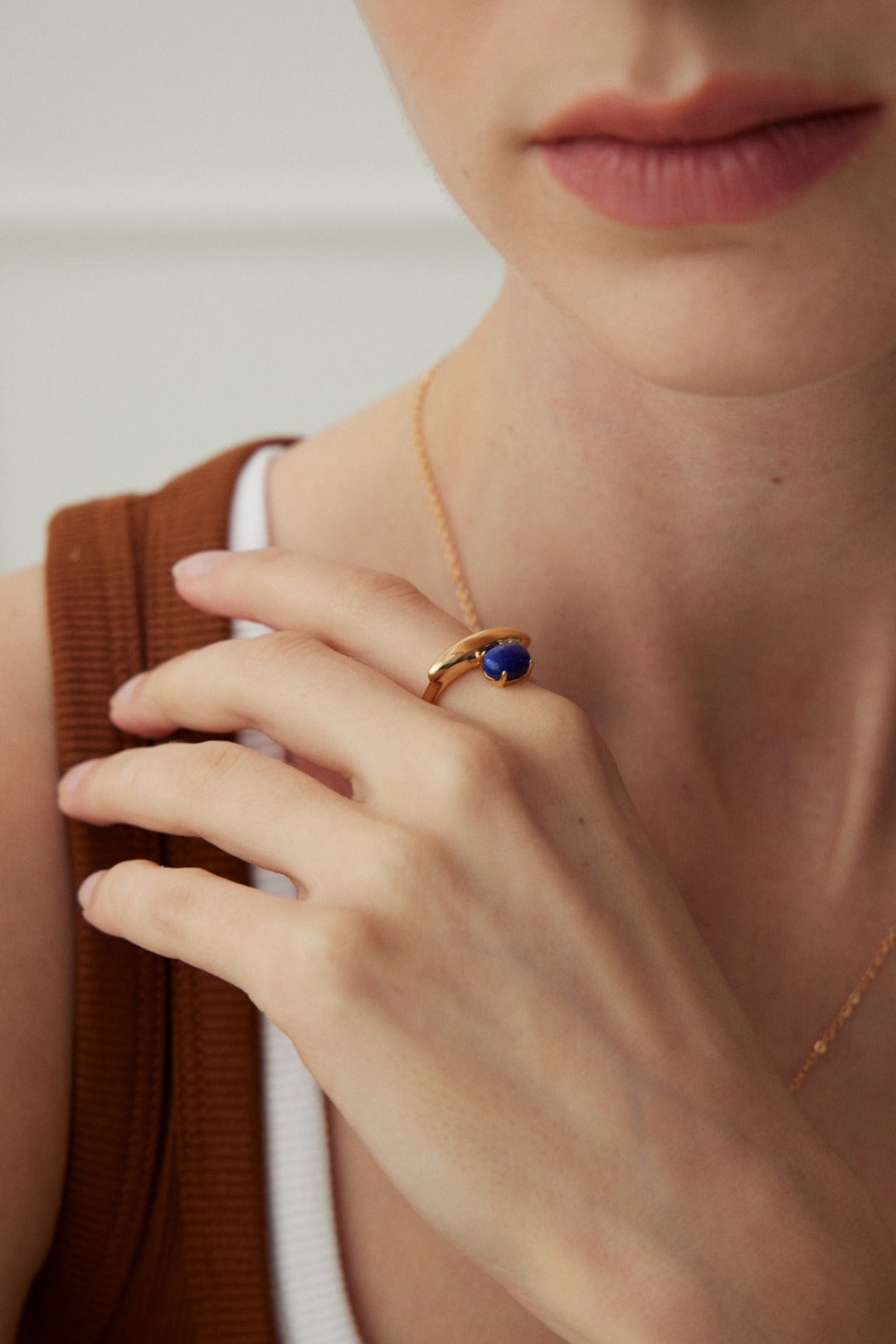 Lapis Lazuli and Gold-Plated Sterling Silver Ring