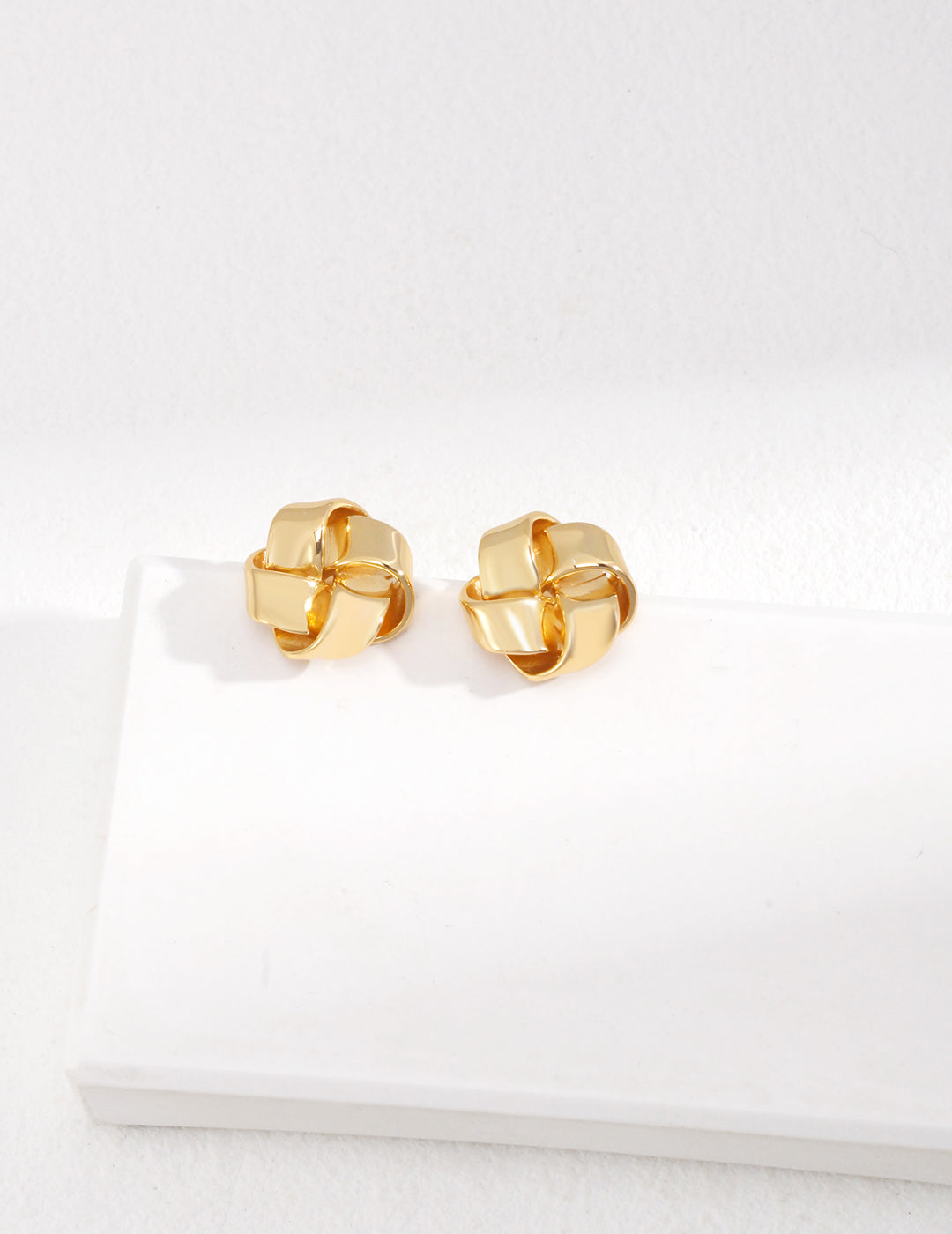 Gold-Plated Sterling Silver Knot Stud Earrings