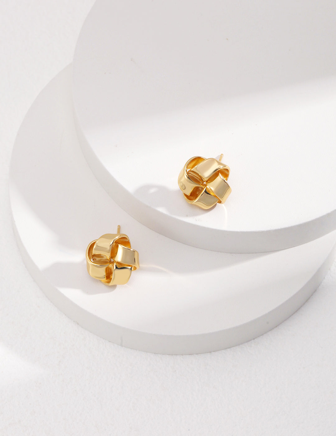 Gold-Plated Sterling Silver Knot Stud Earrings